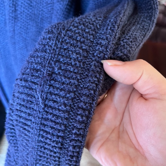 Vintage 1991 Jantzen Knit Navy Blue striped Mens Made In USA Pullover Cardigan. - Picture 11 of 16